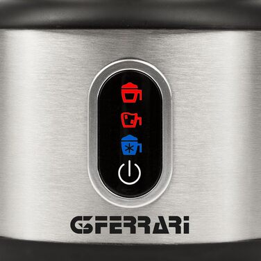 Феррарі G10198 Choco-Lat: Електричний капучинатор з нержавіючої сталі 600 Вт, 250 мл, 3 функції, сенсорний екран, легке очищення