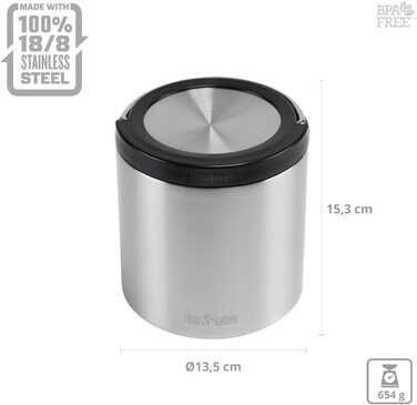 Термоконтейнер Klean Kanteen 946 мл з нержавіючої сталі для їжі та напоїв, універсальний, сріблястий