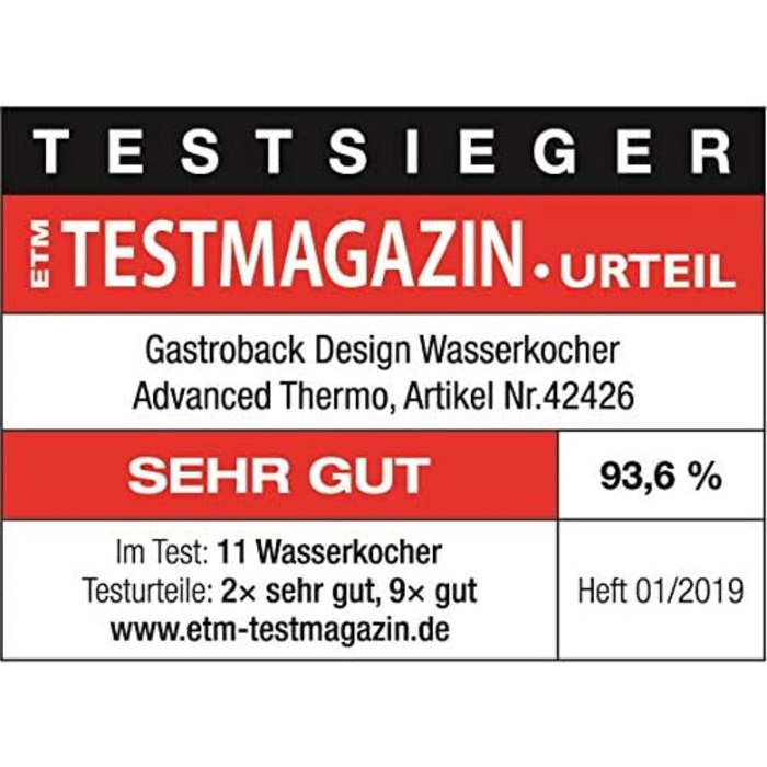 Електрочайник і термокувшин Gastroback 42426 Design Advanced Thermo 1,7 л, 2200 Вт, нержавіюча сталь, Cool Touch, сріблясто-чорний