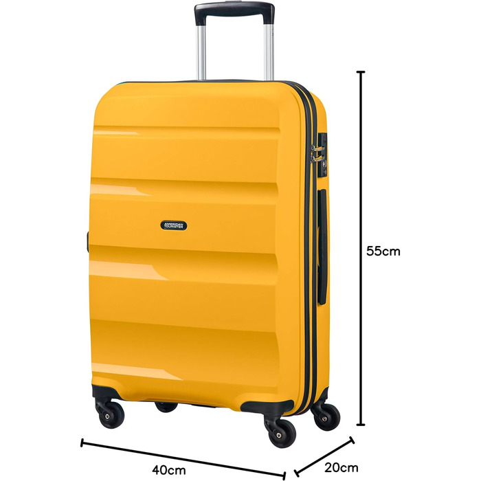 Валіза American Tourister Bon Air Spinner жовта, розмір M, 66 см, 57.5 л, ручна поклажа
