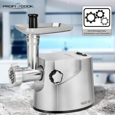 Електрична м'ясоподрібнювач Profi Cook PC-FW 1060, 1000W: для м'яса, ковбас та фаршу