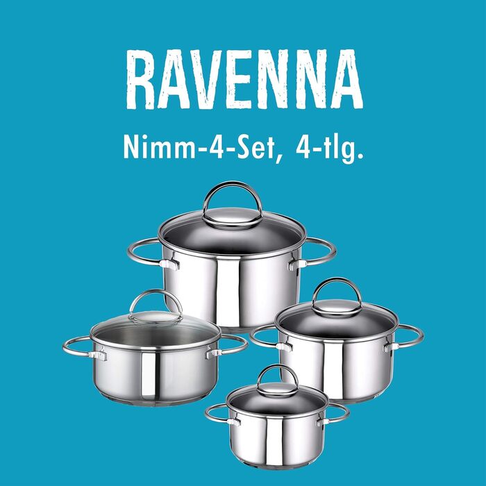 Набір каструль Rohe Germany Meister-Set Ravenna, 5 предметів, нержавіюча сталь 18/10