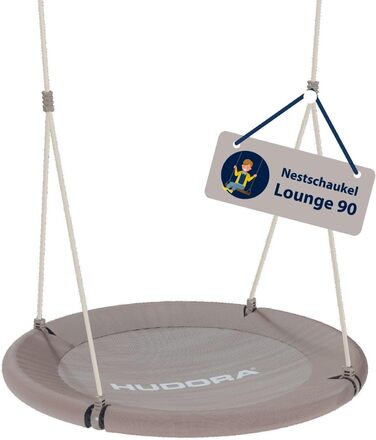 Шоукель HUDORA Nestschaukel Lounge - регульована висота, діаметр 90/110 см, до 150 кг, сітчаста сітка, сімейна сімейна сітка для дому та вулиці, пісок 90 см, одноособова
