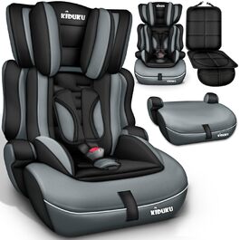 Автокрісло KIDUKU® 9-36 кг (1-12 років) 3-в-1, ECE R129/03, Група 1/2/3, чорний/сірий