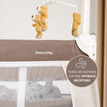 Дитяче туристичне ліжечко Hauck Babycenter Zoo з вкладкою для новонароджених, пеленальним столиком, ігровою дугою з музикою, поличкою для речей, колесами, матрацом і сумкою, регульоване по висоті, складане