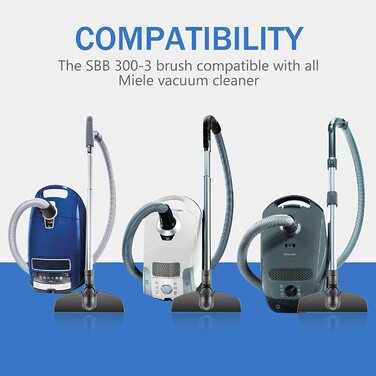 Насадка-щітка для пилососа Miele SBB 300-3 PQ, сумісна з моделями Complete, Compact, Classic, Swing, S8340, S8, S6, S5, S4, S2, S1, C1, C2, C3, H1, паркетна щітка для підлоги, змінна насадка KEEPOW