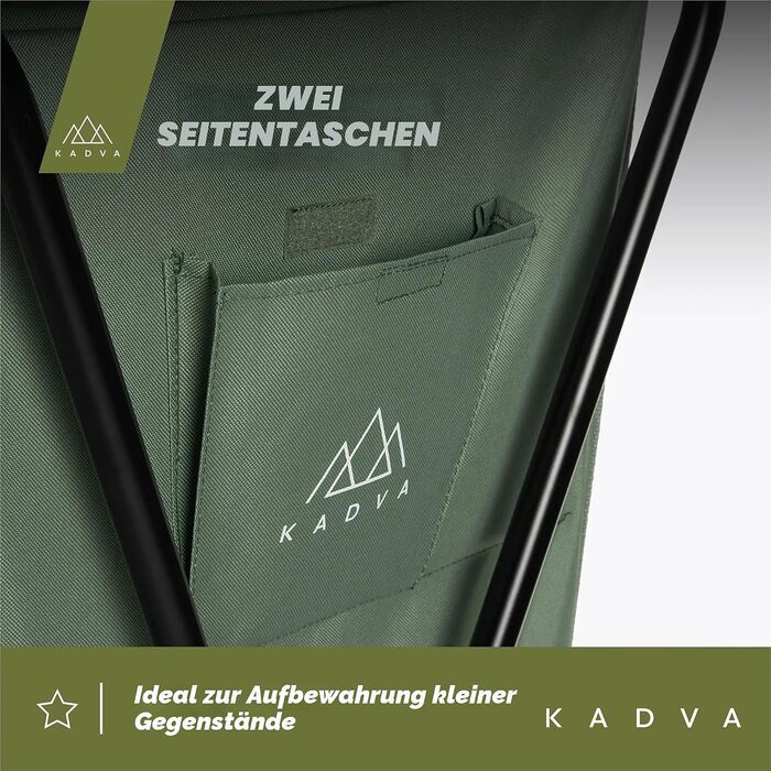 Кемпінгова шафа KADVA Camping CAMPShelf 13, полиця для відпочинку на природі, 50x60x98 см, поліестер, зелена