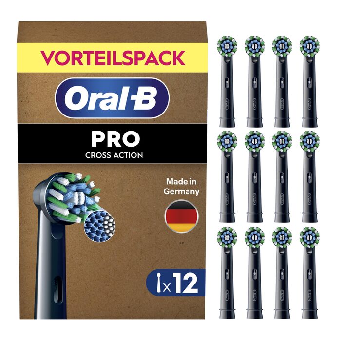 Смінні насадки для електричної зубної щітки Oral-B PRO CrossAction, чорні, 12 шт.
