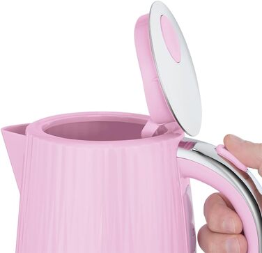 Електричний чайник Russell Hobbs Eden Raspberry 27362-70, 1.7 л, 2400 Вт, малиновий, зі сталевими акцентами та фільтром від накипу