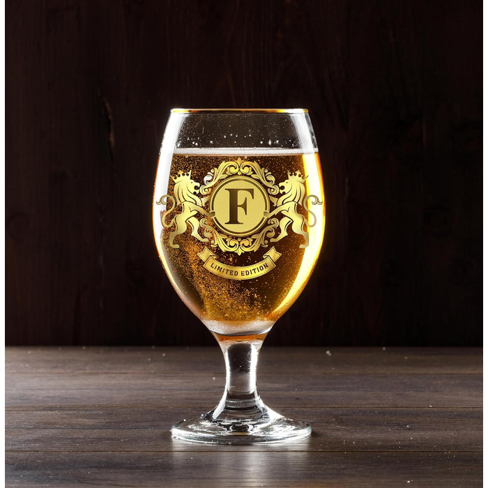CROWNLY CRYSTAL® Персоналізований пивний келих з гравіюванням для чоловіків – подарунок на весілля, ювілей, для тата чи пенсіонера, оригінальна склянка