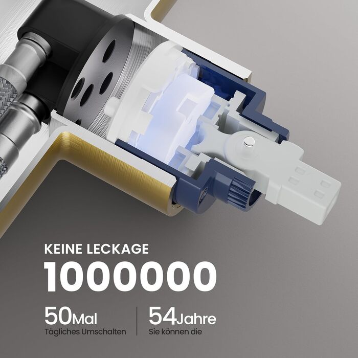 Змішувач для кухні CECIPA з висувним душем, високий, поворотний на 360°, два режими струменя, золотий матовий