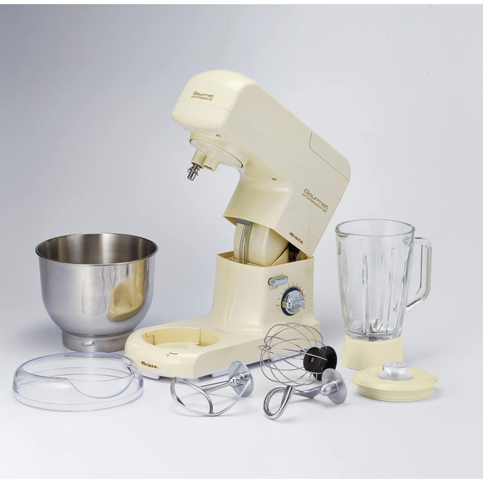 Ariete 1596 Pastamatic Gourmet 1950 - планетарний міксер з набором насадок для тіста, збивання та замішування - 10 швидкостей, бежевий