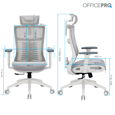 Крісло офісне OfficePro Balance OC620-W-LG-LG