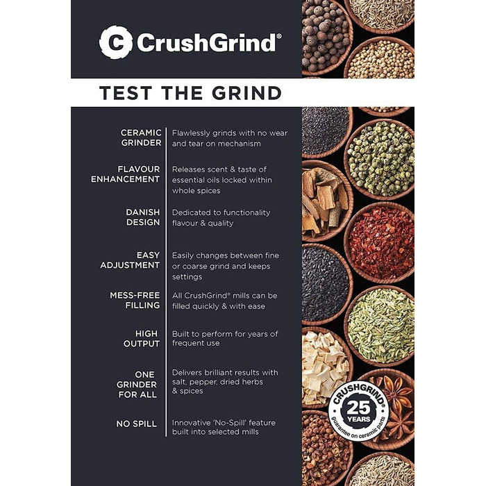 Набір керамічних млинків для солі та перцю Stockholm CrushGrind, дуб, 168 мм, 2 шт., коричневий