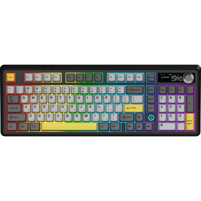 Бездротова механічна клавіатура Ajazz AK980 V2 Maillard Switch Black (AK980-V2-M-BGY)