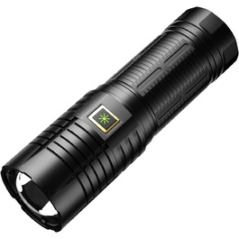 ASORT LED ліхтар 30000 люмен, надяскравий, з бічним COB-світлом, акумуляторний Type-C, водонепроникний IPX67, тактичний, 9 режимів, з магнітом для кемпінгу, туризму та екстрених ситуацій Beta B1