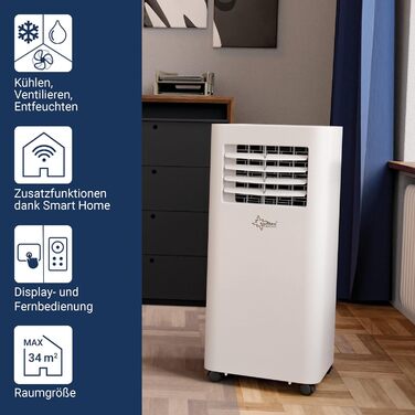 Мобільний кондиціонер SUNTEC Comfort 7.0 Eco R290, 2050 Вт, 7000 BTU, для кімнат до 25 м², охолодження та осушення, з відведенням повітря, тихий, для дому та офісу