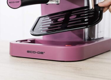 Кавомашина ECODE Delice Purple 20 Bar з капучинатором та резервуаром 1.5 л - Еспресо, Подвійне дозування, Манометр