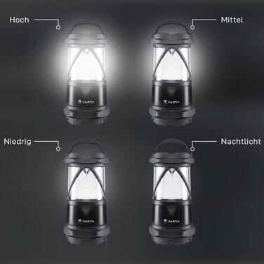 LED кемпінговий ліхтар VARTA Indestructible L30 Pro з 6 батарейками AA, водонепроникний, з нічним режимом, для риболовлі, кемпінгу, аутдор та аварійного освітлення