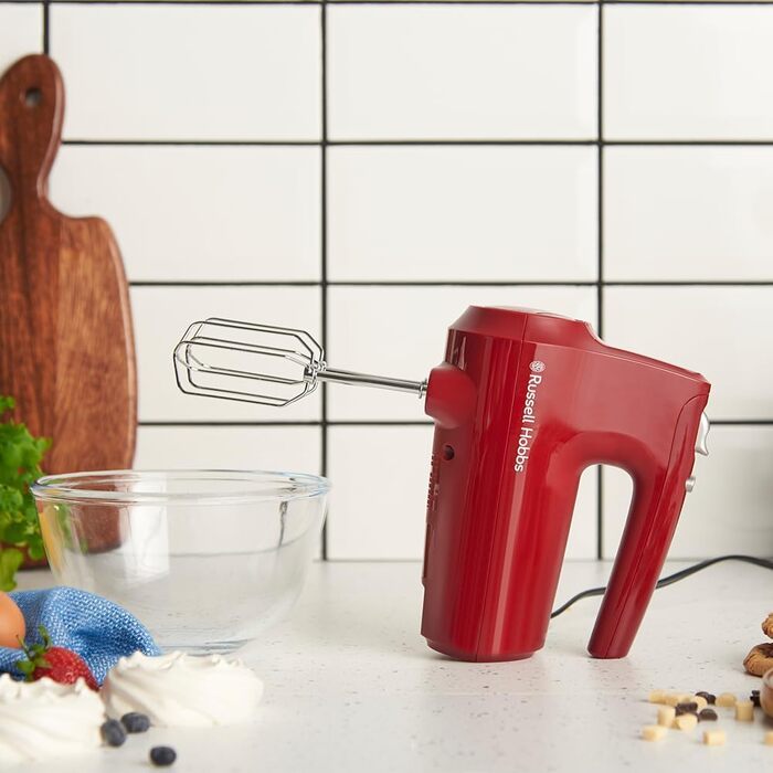 Міксер ручний Russell Hobbs Desire Red 350W з насадками для тіста та збивання, 5 швидкостей + імпульс