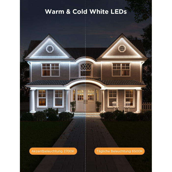 Govee LED стрічка 10м для вулиці, RGBIC, водонепроникна IP65, з керуванням Alexa та Google Assistant, для тераси, вечірок