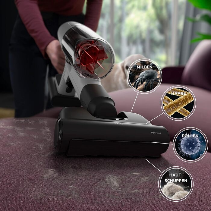 Насадка для прибирання шерсті тварин AEG AZE155 PetPro+ для диванів та автомобіля, глибоке очищення, чорна, сумісна з акумуляторними пилососами AEG 8000