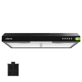 Витяжка кухонна CIARRA CBCB6906D 60 см, вбудована плоска, клас A++, продуктивність 391 м³/h, LED-підсвічування, режим рециркуляції та відводу, чорна