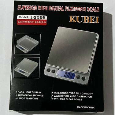 KUBEI Ваги кухонні електронні 1 кг/0,01 г, USB зарядка, цифрові, нержавіюча сталь, для ювелірних виробів, монет, порошків, випічки, високоточні