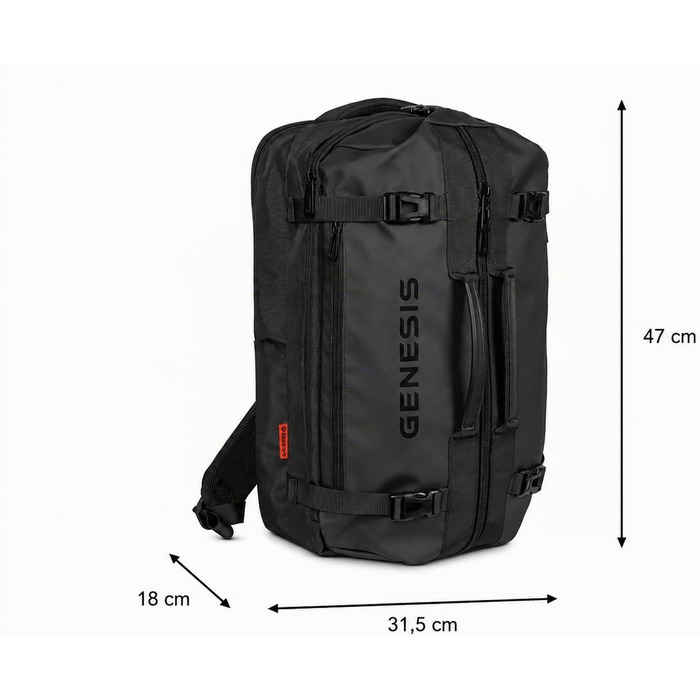 Рюкзак для ноутбука Genesis Pallad 550, 17.3 дюймів, 24-29 л, 19 кишень, чорний