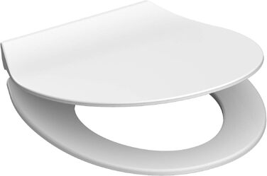 Сидіння для унітаза SCHÜTTE SLIM з мікроліфтом (м'яке закриття) та швидким монтажем, матеріал дуропласт, біле, витримує до 175 кг