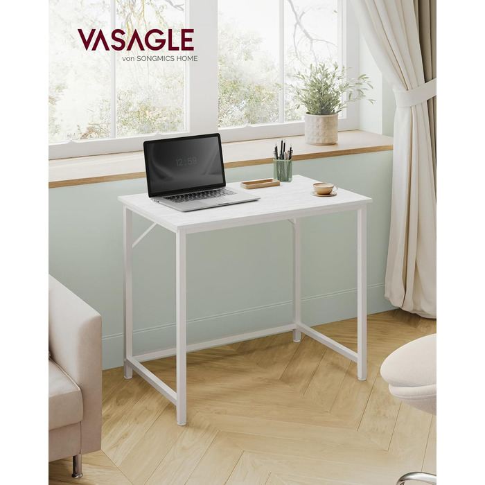 Стіл комп'ютерний VASAGLE для офісу, дому, 100x50x76 см, колір сіро-чорний LWD041B02V2