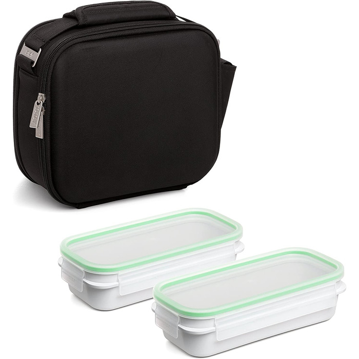 Термосумка Tatay Urban Food Shell 5,6 л з 2 контейнерами 0,75 л, BPA Free, чорна, 28x13,5x23,5 см