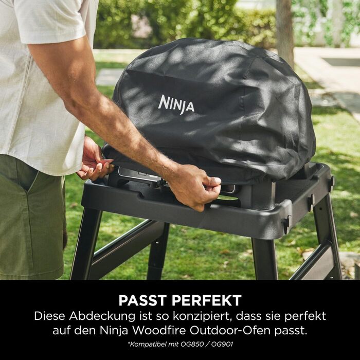 Чохол для гриля Ninja Woodfire XL, офіційний аксесуар, сумісний з BBQ OG850/OG901, водостійкий, захист від сонця, з шнурком, чорний