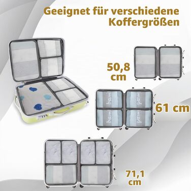 Набір органайзерів для подорожей Packing Cubes, 16 предметів, світло-сірий — органайзери для валізи та зберігання речей у подорожах