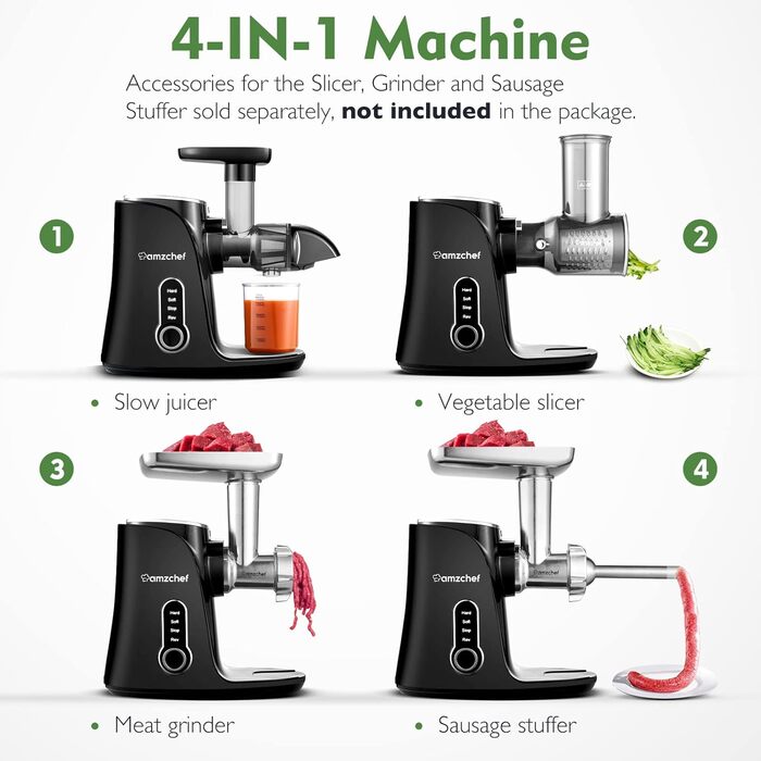 Соковижималка для фруктів та овочів 150 Вт Black AMZCHEF