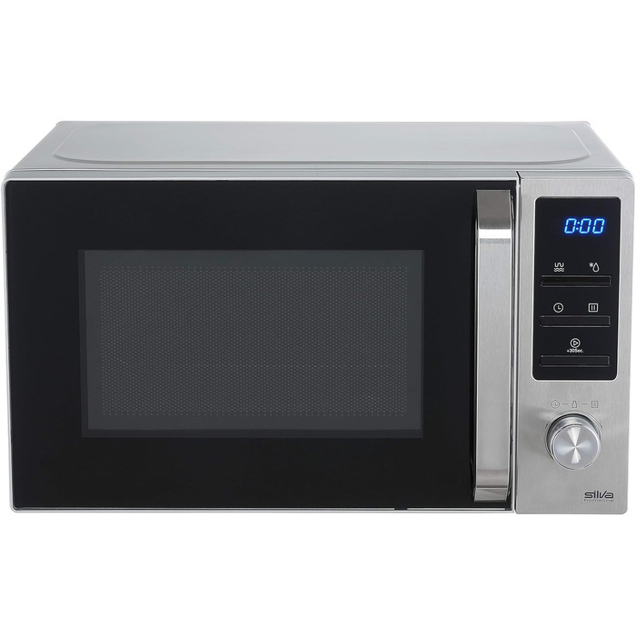 Мікрохвильова піч з грилем Silva-Homeline MWG-E 20.8 INOX, 20 л, 800-1000 Вт, нержавіюча сталь, LCD-дисплей, синя