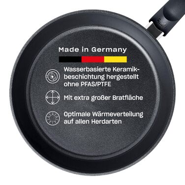 Набір сковорідок Fissler Ceratal Comfort & Classic, 4 предмети, керамічне покриття, антипригарні, для індукційних плит (24 та 28 см) з кришками