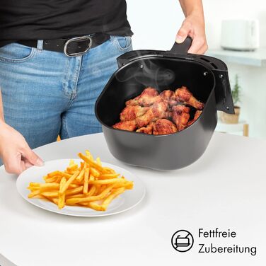 Аерофритюрниця Clatronic XXL 5 л, цифровий сенсор, 8 програм, нержавіюча сталь, 360° циркуляція повітря, фритюрниця без олії