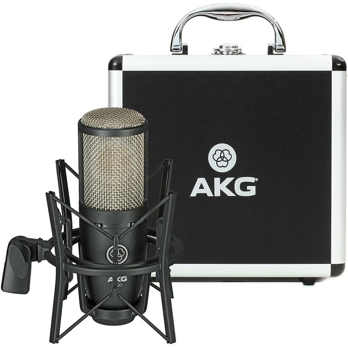 Студійний мікрофон AKG P220 з великою діафрагмою, кардіоїдний, професійна якість, міцний корпус, чорний колір