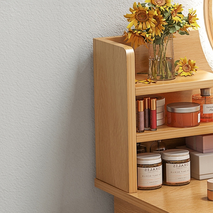 Туалетний столик Muvu, білий / світлий бук, 80 x 120 x 40 см