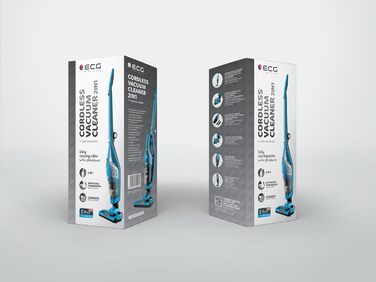 Акумуляторний вертикальний пилосос ECG VT 4520 2в1, синій