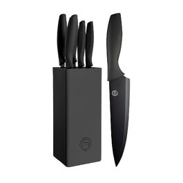 Набір кухонних ножів MasterChef з підставкою (блоком), 6 предметів, чорний