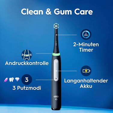 Електрична зубна щітка Oral-B iO Series 3, набір з 2 шт (Чорний та Рожевий), 2 додаткові насадки та футляр