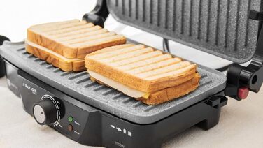 Електрогриль Cecotec Rock'n Grill 2000 з антипригарним покриттям RockStone, нержавіюча сталь, 2000 Вт