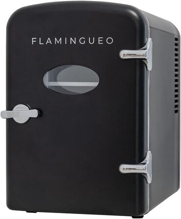 Міні-холодильник Flamingueo 4L: 12V/220V, охолодження та нагрів, чорний