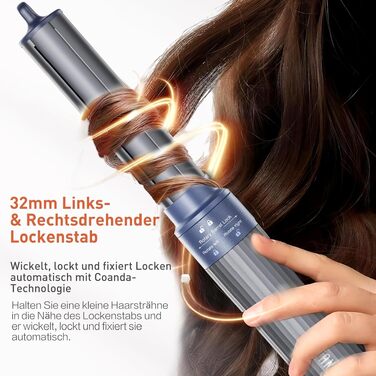 TANSHINE 5-в-1 Мультистайлер для волосся: фен, випрямляч, об'єм, локони - 110 000 об/хв, іонізація