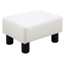 Табурет для ніг HOMCOM Chesterfield зі штучної шкіри, білий, 40x30x24см