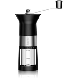 Ручна кавомолка Bialetti з нержавіючої сталі, матова чорна