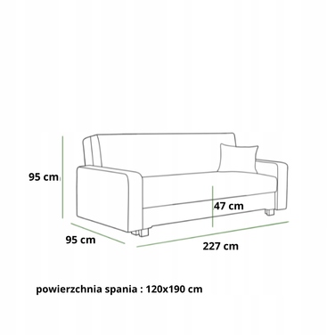 Диван DRD Group 227 x 95 см, синій велюр