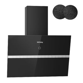 Витяжка кухонна IsEasy 60 см, чорна, потужність 578 м³/год, режим рециркуляції та відведення, 4 рівні швидкості, таймер вимкнення, клас енергоефективності A++